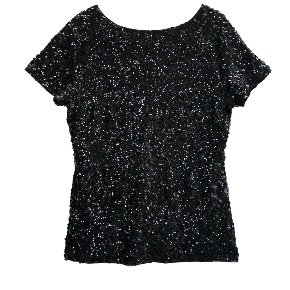 Manor Black Sequin Blouse. Size XL - Picture 4 of 9
